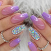 24pcs Purple Gradient Ballet Coffin False Nails - Medium Length, Glossy Finish, Removable Press-On Nail Extensions with Jelly Glue & Nail File Included, Nail Art Accessories
