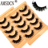 AMSDCN 10 Pairs Of 2pcs 3D Fluffy And Thick Eyelashes Naturally Curled And Soft Faux Mink Eyelashes - Reusable, Suitable For Daily Use And Various Occasions