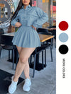 European and American Women's new spring/summer fashionable casual solid color skirt set