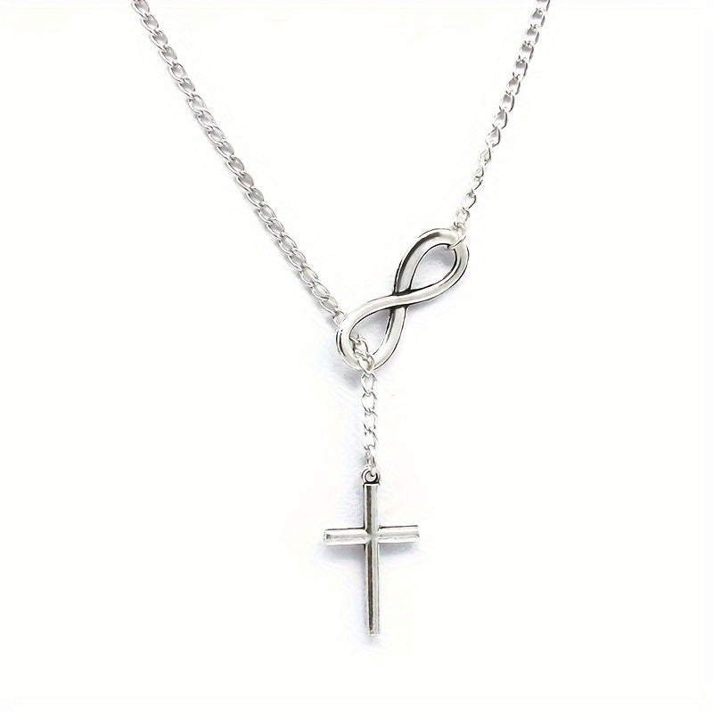 Minimalist Lucky 8-character Cross Short Necklace Jewelry