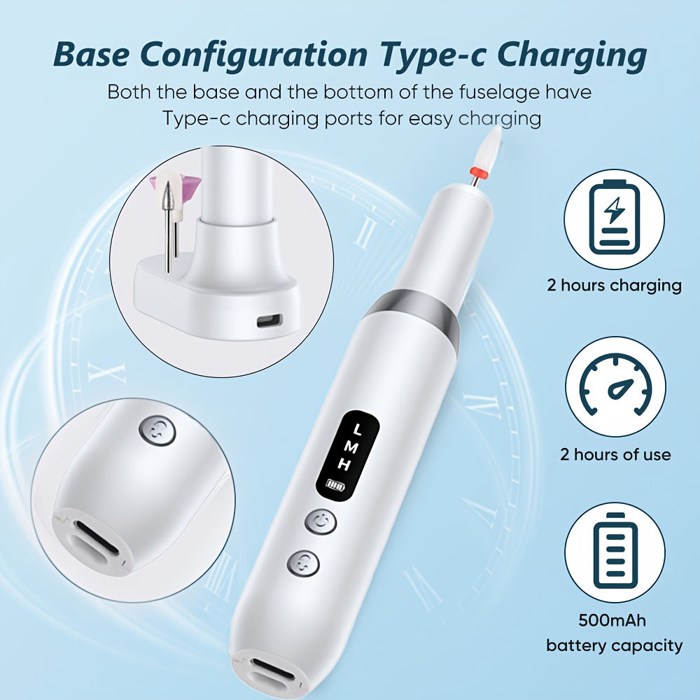 Professional Electric Nail Drill Polishing Machine Dead Skin Removal Art Sanding File Pen Nails Polisher Grinder Manicure Tools
