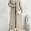 2pcs Set of Elegant Special Women's Ribbed Knit Long Sleeve Cardigan Dress