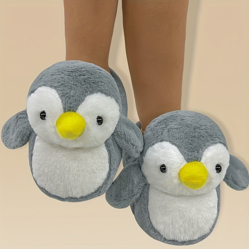 Casual Cartoon Penguin Slippers - Slip-on Fabric House Shoes Cozy Warm Winter Indoor Slippers for All Seasons