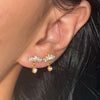 Micro-inlaid White Zircon Crown Lotus Earrings