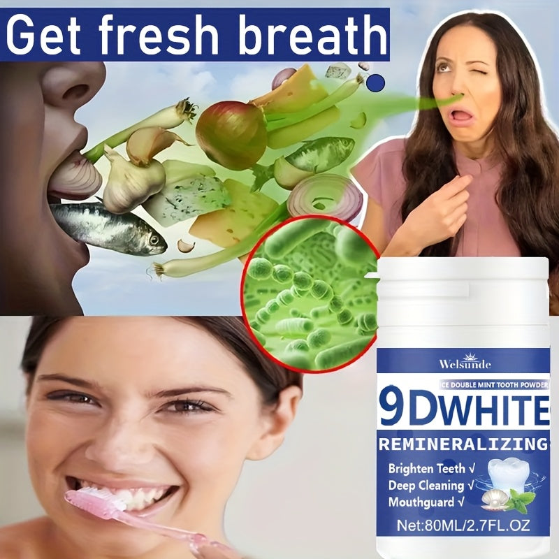 9D White Remineralizing Hydroxyapatite Tooth Powder, Tooth Whitening Powder, Deep Cleaning, Fresh Breath, Ideal for Oral Health & Hygiene Gift for Women Men, Breath Freshener, Toothpaste, Tooth Cleaning Powder for Daily Life