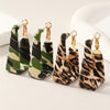 1 Pair Women's Bohemian Vintage Hoop Earrings - Camo & Leopard Print, Handmade PU Leather Wrap, Stainless Steel Ear Needle | Durable & Lightweight | Stylish Jewelry for Daily Wear