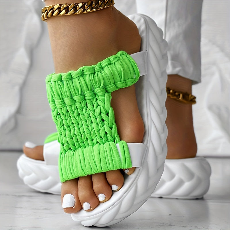 Braided Cutout Round Toe Casual Slippers