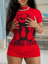 Limited Love Bear Print Dress - Casual Bodycon Short Sleeve Mini Dress - Women's Clothing - For Women - Perfect for Casual Outings, Parties & Dates - Ideal Gift for Fashionable Women