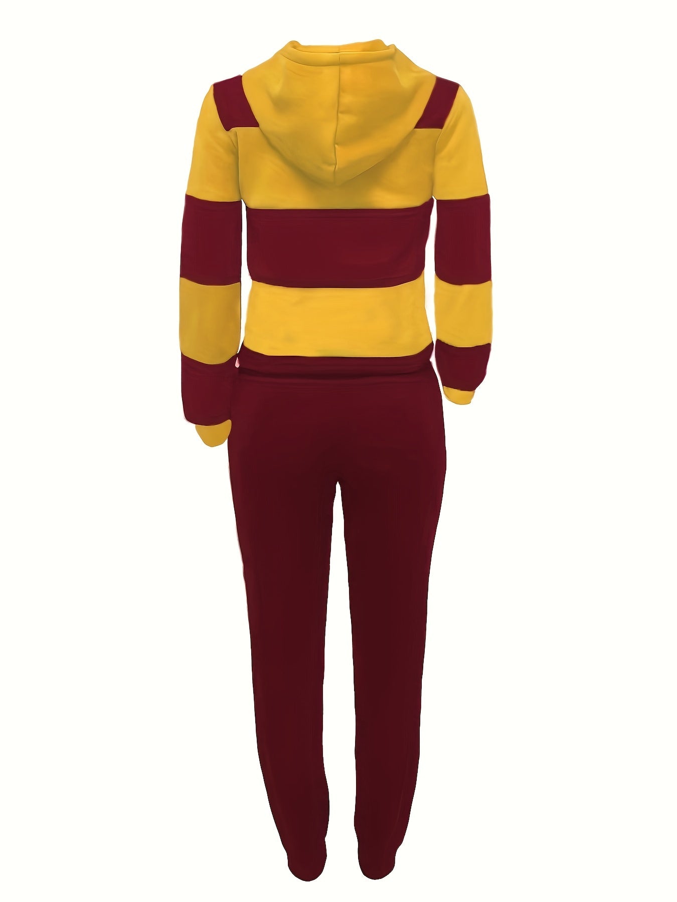 2 Pcs Cozy Striped Lounge Set - Soft Long Sleeve Kangaroo Pocket Hoodie & Drawstring Elastic Waist Jogger Sweatpants - Women's Comfortable Casual Wear for Daily Life