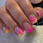 Upgrade Your Style 24pcs of Wearable Nail Stickers with Flower Design, Whitening and Versatile High-end Freshness, False Nails Extension Removable Nails Set with Jelly Glue 1 Nail File