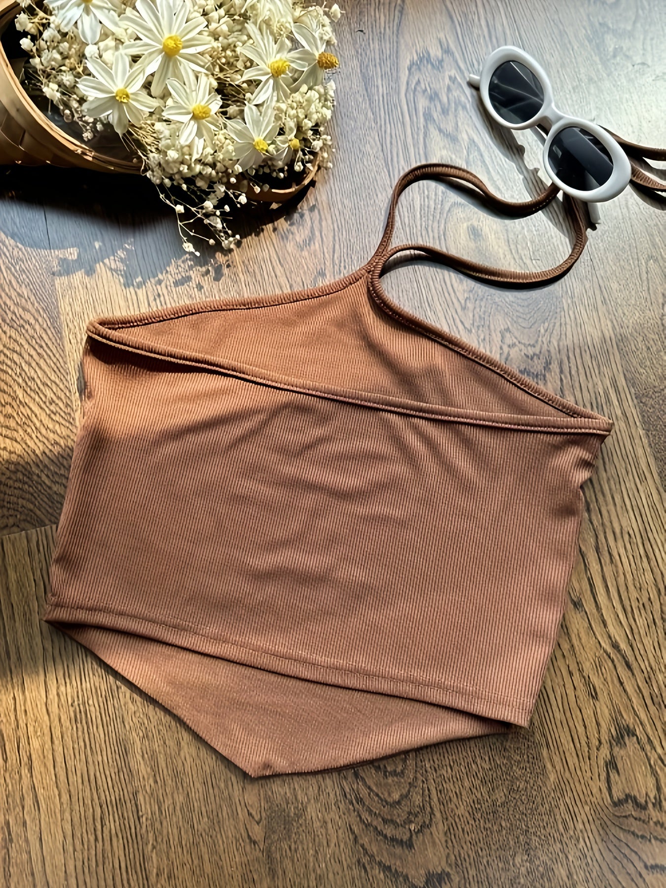 Summer Design Off-Shoulder Crop Top + Elastic Waist Flare Pants Set