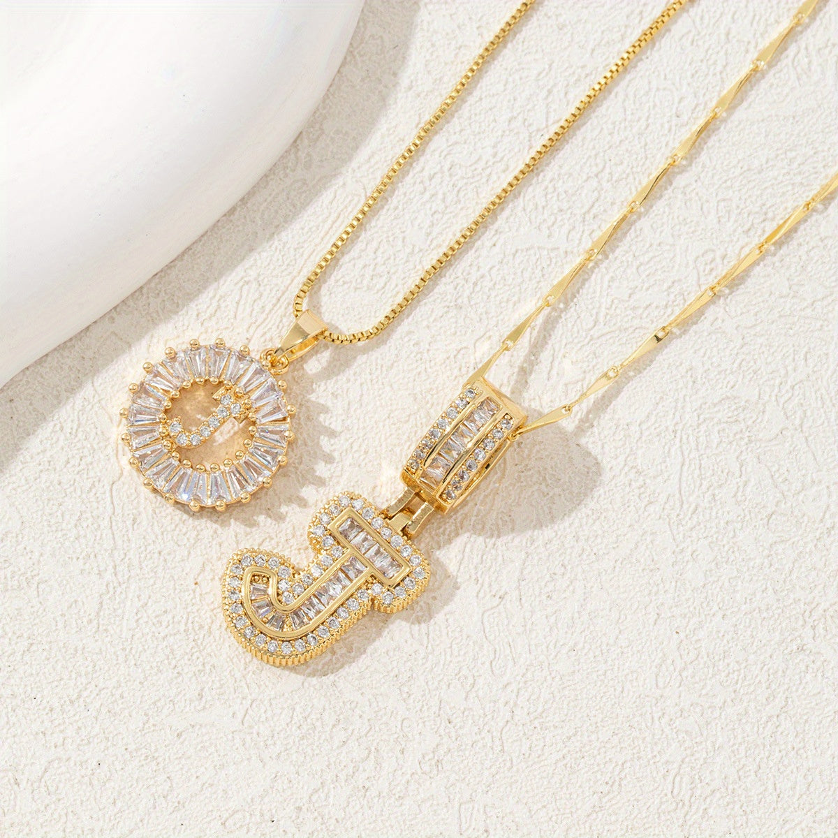 2 Packages of Initial Pendant Necklace, Letter Necklace with Adjustable 17 "-19" Chain, Valentine'S Day Gift, Suitable for Ladies And Girls