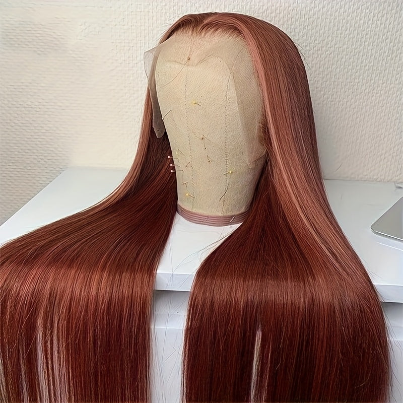 Women's 28 Inch Sky Blue Straight Synthetic Lace Front Wig, High Temperature Fiber, Glueless HD Lace Frontal, Soft Silky Hair for Halloween, Party, Cosplay - 13x6 Basics Style, Lace Wig