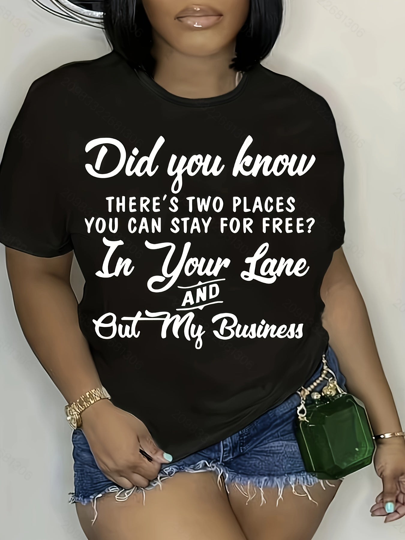 Drawing Print Crew Neck T-shirt, Casual Loose Short Sleeve Summer T-Shirts Tops, Women's Clothing