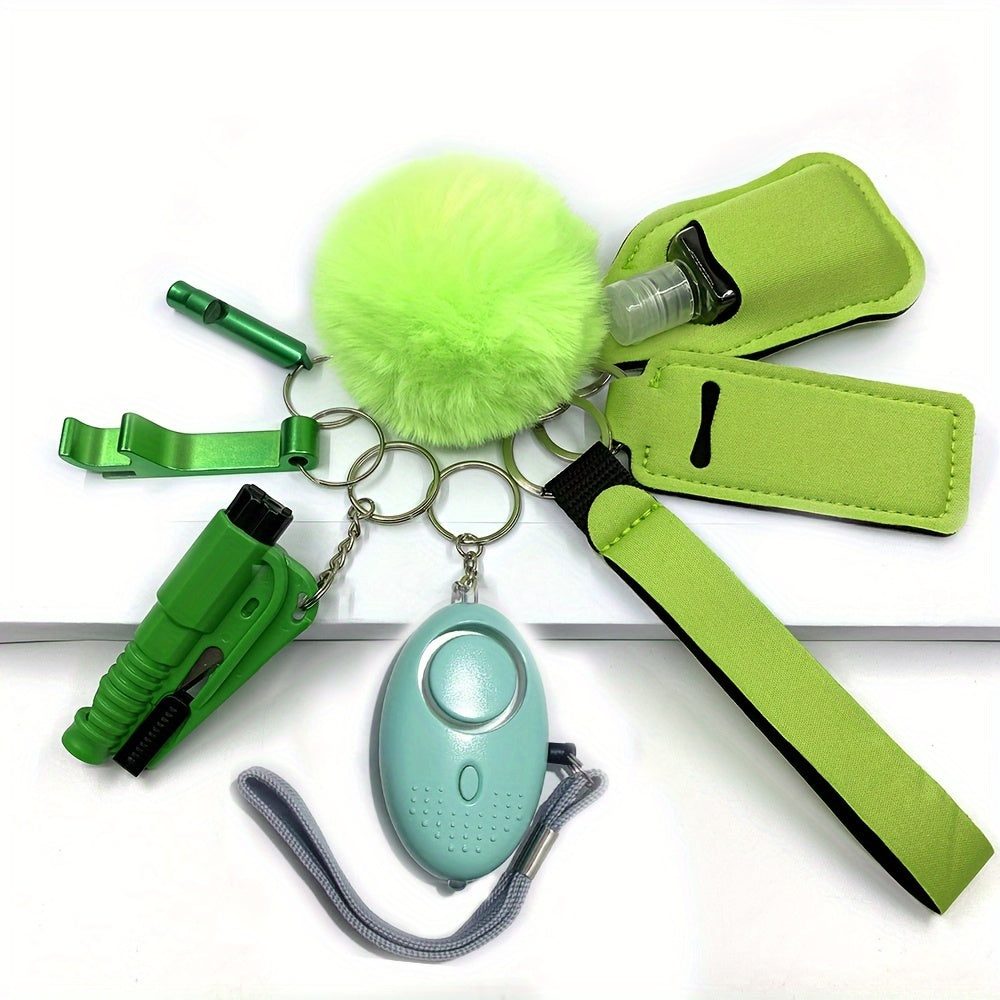9pcs Ultimate Safety Keychain Set - Keychains with Personal Alarm, Self-Defense Security Accessories, and Stylish Design for Women's Daily Protection and Peace of Mind