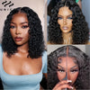 UNICE Water Wave Short Bob Wigs Human Hair 7x5 HD Lace Pre Cut Lace Bye Bye Knots Glueless Wigs Bleached Knots Pre Plucked Hairline Put on and Go Beginner Wig for Women