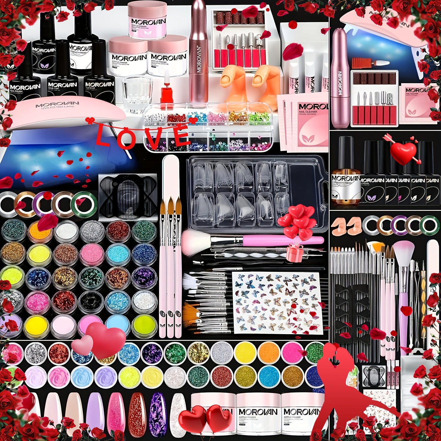 Acrylic Nail Kit with Everything – Professional Starter Acrylic Set for Beginners, Full Nail Supplies with USB Nail Drill & Acrylic Powder