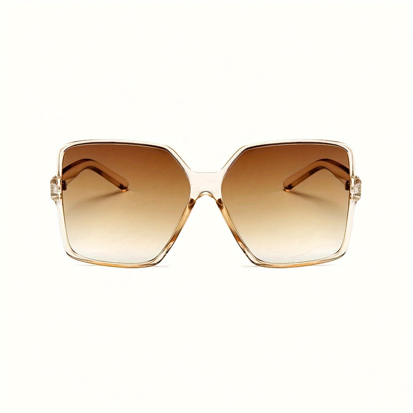 [Gradient Square Glasses] Gradient Lens Oversized Square Glasses for Women | Anti-Reflective Plastic Frame PC Material Sports Style for Fishing, Decorative Eyewear with Plastic Hinges