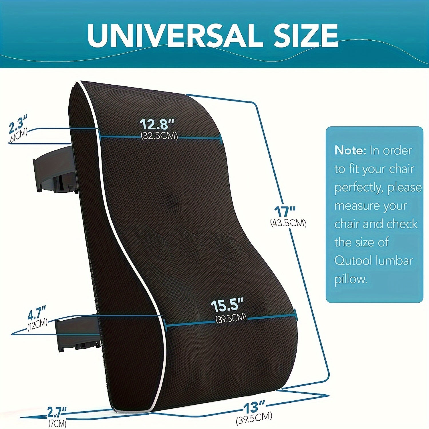 Ergonomic Lumbar Support Pillow for Office Chairs, Cars & Gaming - Memory Foam Cushion with Adjustable Mesh Cover Straps to Improve Posture