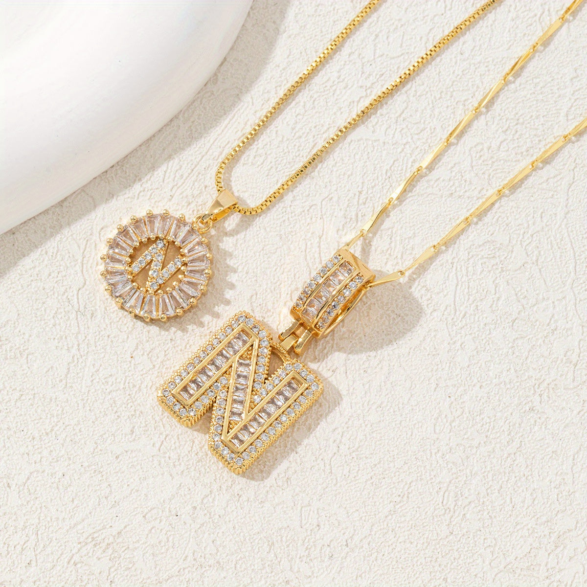 2 Packages of Initial Pendant Necklace, Letter Necklace with Adjustable 17 "-19" Chain, Valentine'S Day Gift, Suitable for Ladies And Girls