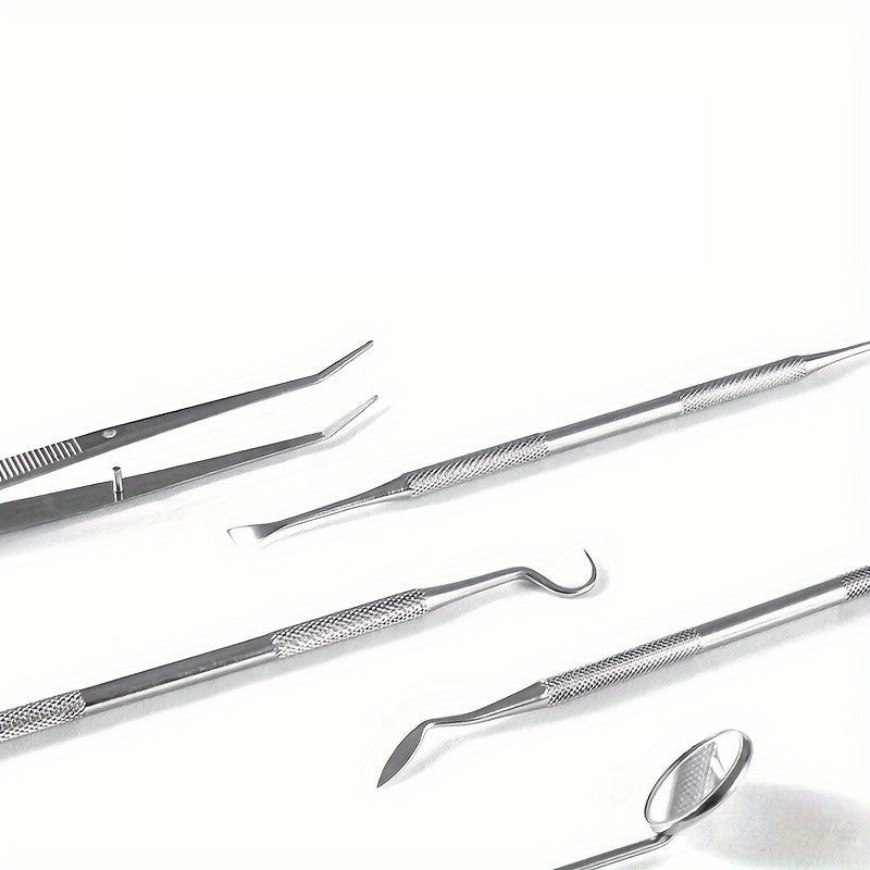 6pcs set, home personal hygiene care set: including tweezers, scraper, and residue remover, with anti slip handle and storage box
