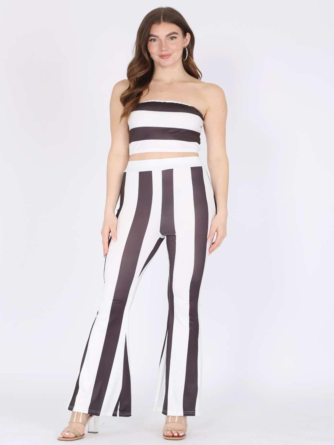 TUBE TOP WIDE PANTS SET