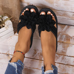 Women's Floral Flip-Flops - Comfortable Summer Beach Slides, Casual Open Toe Sandals with Soft Sole - For Women - Perfect for Summer Beach, Poolside & Casual Wear - Ideal Gift for Summer