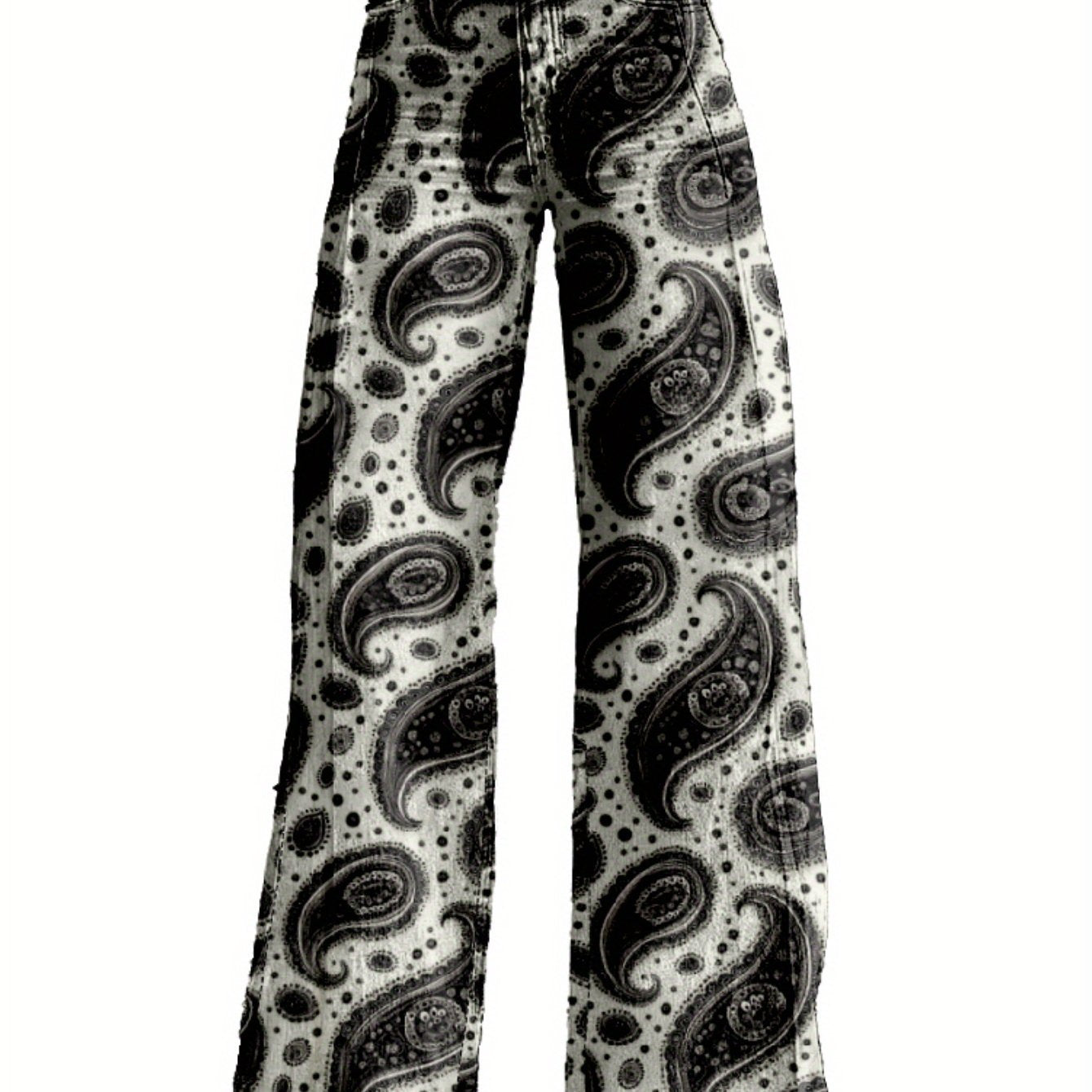 3D Printed Imitation Jeans Wide Leg Versatile Flared High Waisted Women'S Baggy Pants Abstract Geometry Element A Line Hanging Feel Casual Comfortable Loose Floor Length Pants Spring Autumn Polyester Y2K