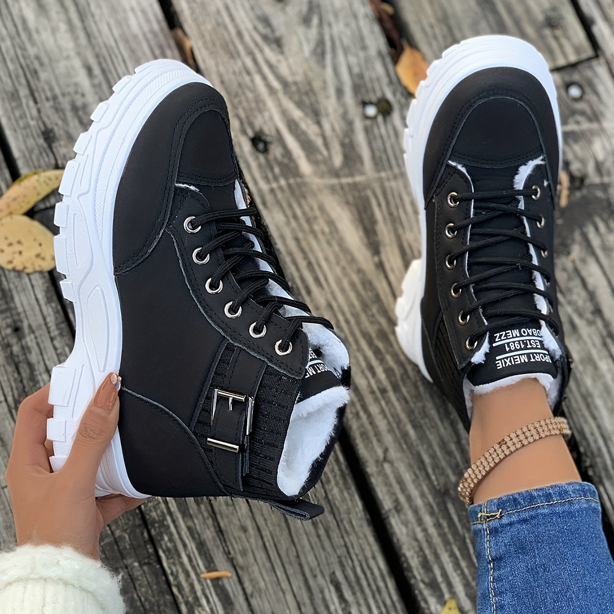 Women's Waterproof Snow Boots, Solid Color Faux Leather Upper, Fabric Lining, TPU Sole, Autumn-Winter, Winter Boots