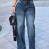 Loose Straight Leg Jeans With Multi Pockets, Casual Versatile Denim Pants For Women, Women's Clothing & Denim