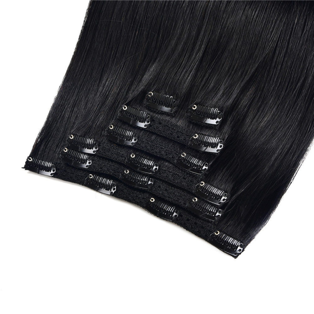 Clip in Hair Extensions Remy Human Hair Clip in Human Hair Natural Straight Clip in Extensions Full Head 7pcs 2.47 oz Long Straight Real Hair