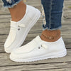 Women’s Casual Slip-On Skateboard Sneakers – Non-Slip TPU Sole, Breathable Fabric Upper & Insole, All-Season Comfort | Solid Color Streetwear Shoes