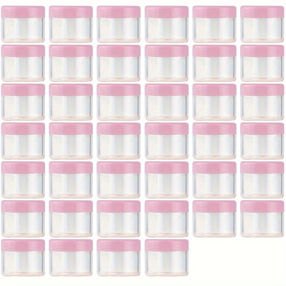 40-Pack Round Acrylic Plastic Jars with Screw-On Lids - Multipurpose Storage Containers for Creams, Cosmetics, Medicine, Spices, and Small Accessories - Durable,, Unscented