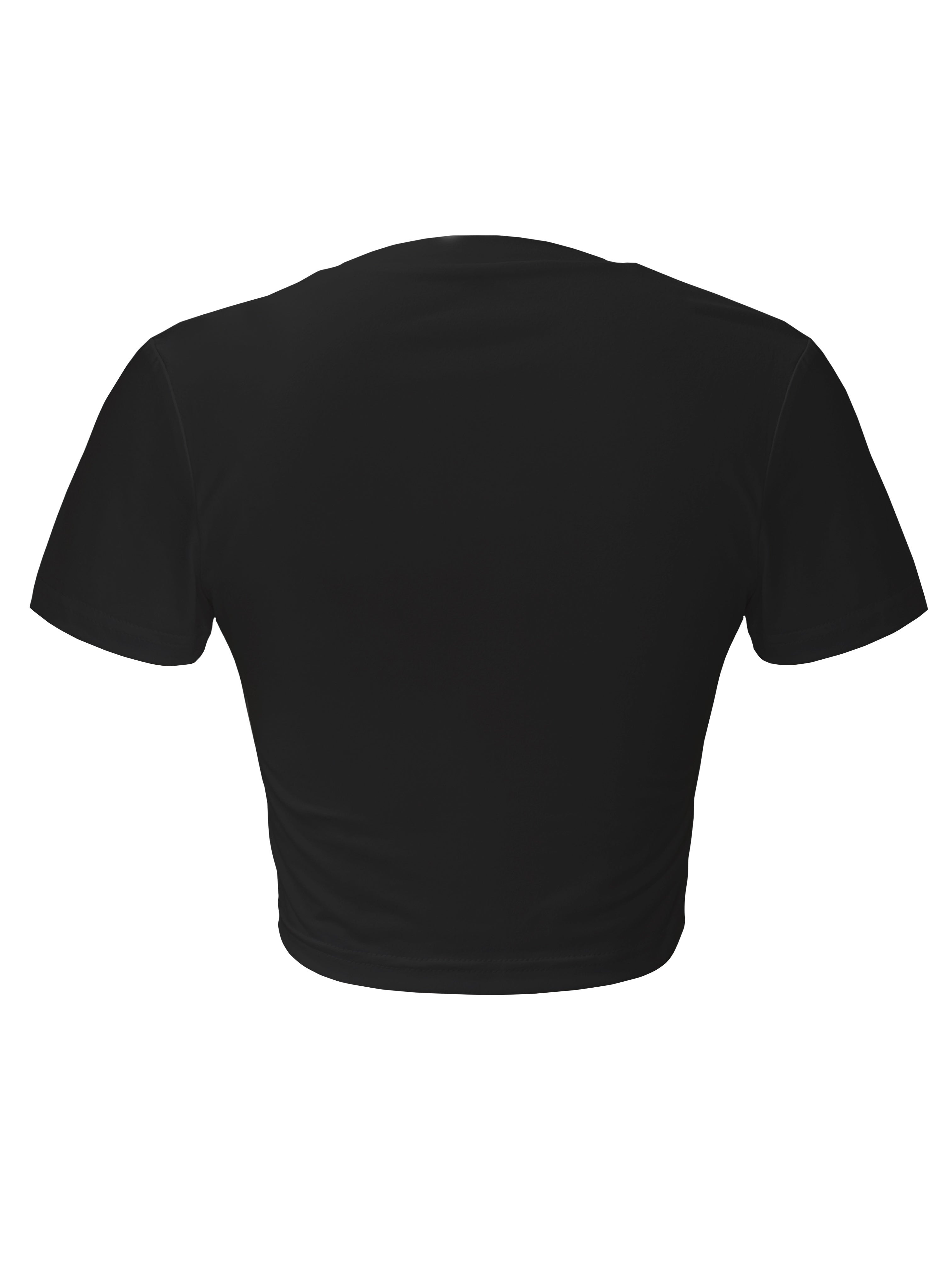 Letter Print Crew Neck Crop T-Shirt, Casual Short Sleeve T-Shirt For Spring & Summer, Women's Clothing