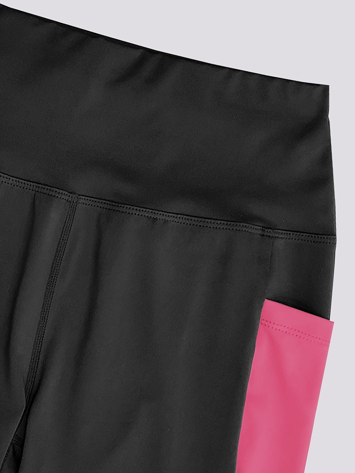 Casual Women's Pocket Contrast Color Stitching Cross Strap Comfortable Elastic Waist All-match Skinny Yoga Leggings