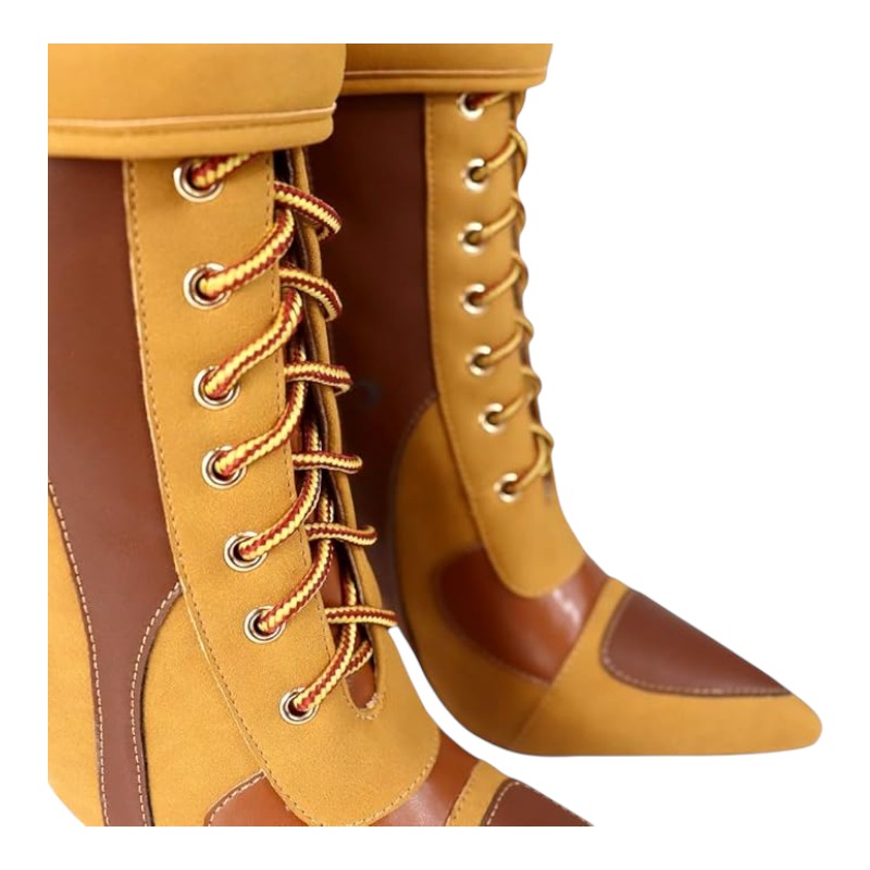 Women's Pointed Toe Heel Boots Stiletto Heels Mid-Calf Boots Zipper Boots Booties