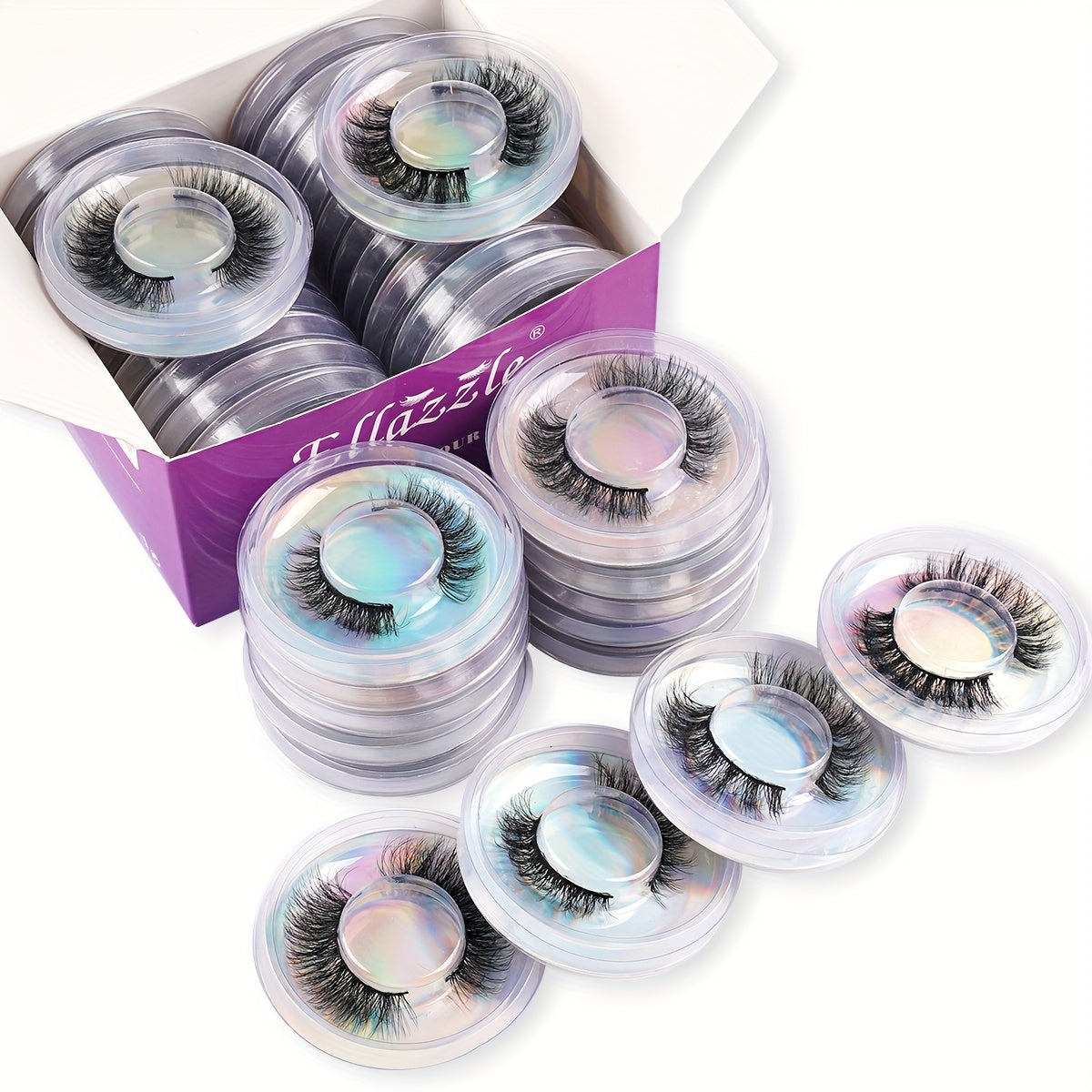 20 Pairs 5D Wispy Faux Mink False Eyelashes, 4 Styles Mixed Dramatic Thick Curled Fluffy Strip Eyelashes Multipack for Eyes Makeup Sets female gift