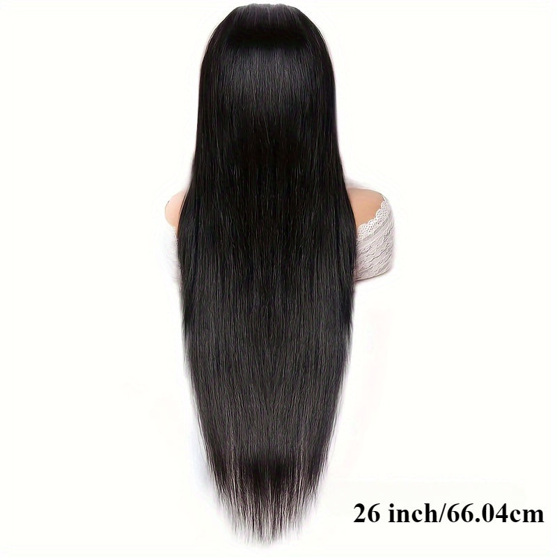 180% Density 360 Wig Human Hair Full Lace Straight Frontal Wig with HD Lace and Natural Color