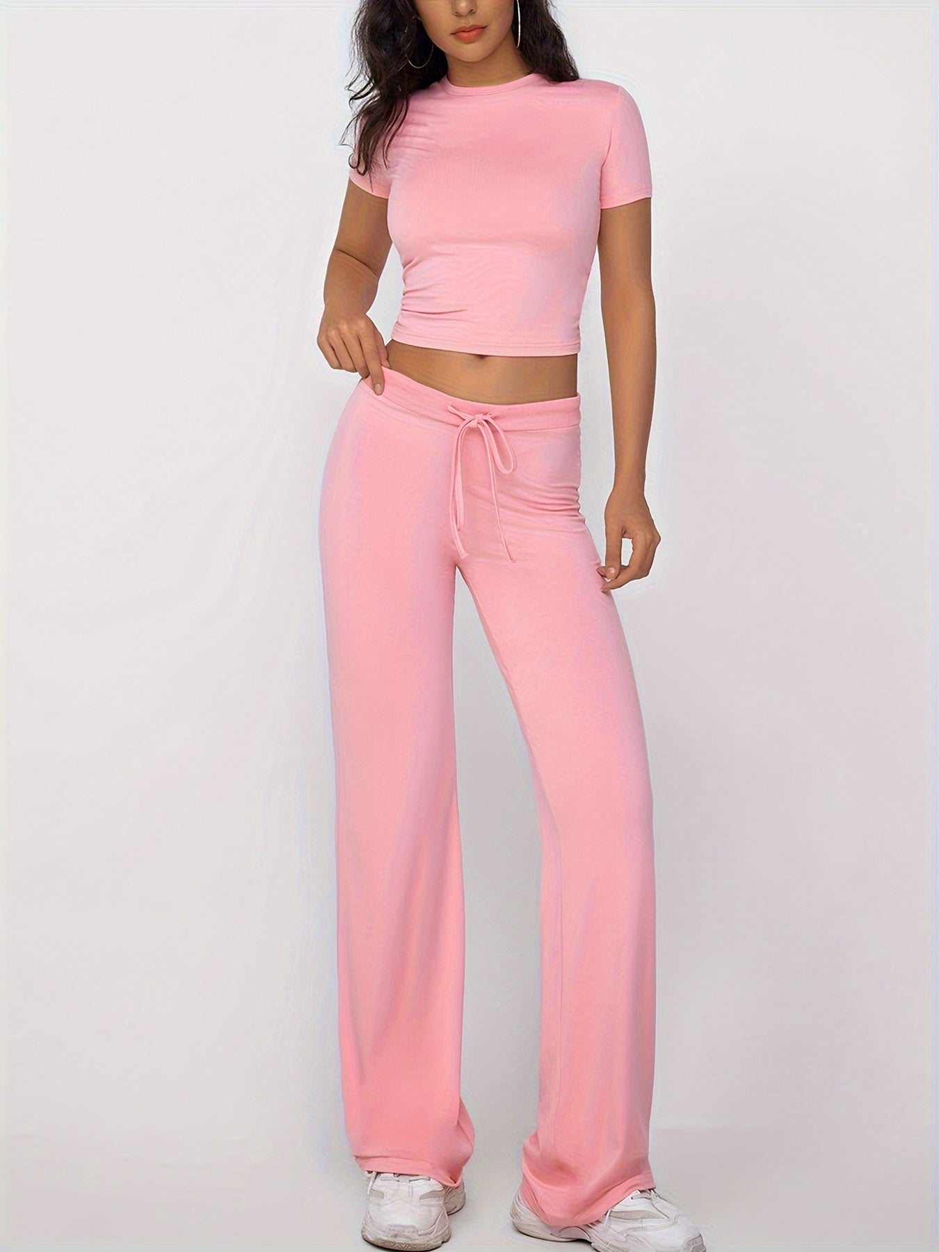 [Modal Ribbed Drawstring Loungewear Set] Kardashian Same-Style - Women's Modal Ribbed Drawstring Loungewear Set