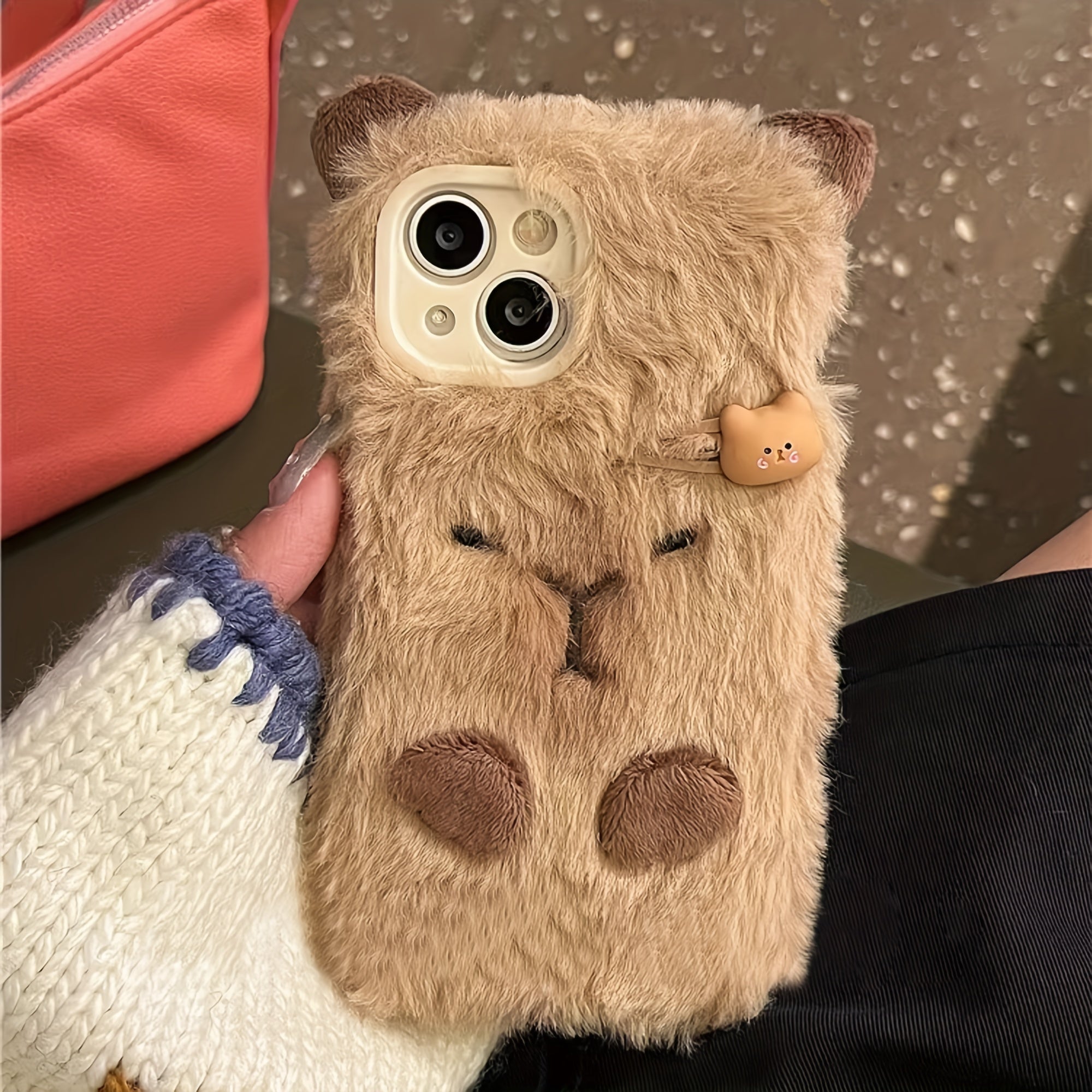 Plush Cute Brown Hairpin Capybara Mobile Phone Case Suitable for Iphone14Promax/Iphone14Pro/Iphone14 Mobile Phone Case Iphone15Promax/Iphone15Pro/Iphone15 New Iphone13Promax Anti-Fall 13Pro Fashion 11 Women'S 12 Simple Niche