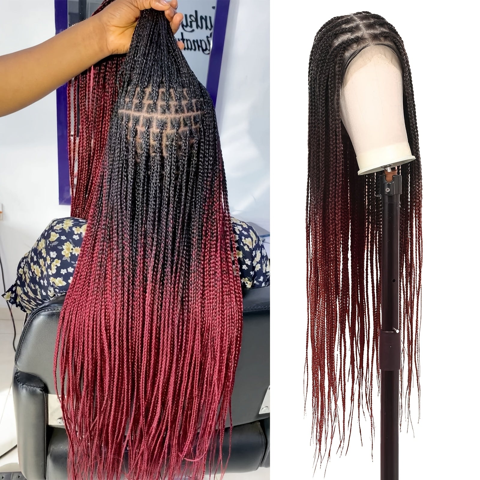 28-Inch Light Brown Lace Front Wigs with, Featuring 360° HD Technology And Knotless Braids, Designed for Women.