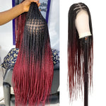 28-Inch Light Brown Lace Front Wigs with, Featuring 360° HD Technology And Knotless Braids, Designed for Women.