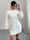 Solid Color Turtleneck Sweater Dress for Spring, Autumn, And Winter