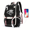 1pc Queen Print Students School Backpack - Casual, Large Capacity - Polyester Fabric - For Teen Girls & Students - Suitable for School, Travel & Daily Use - Great Gift for Back to School