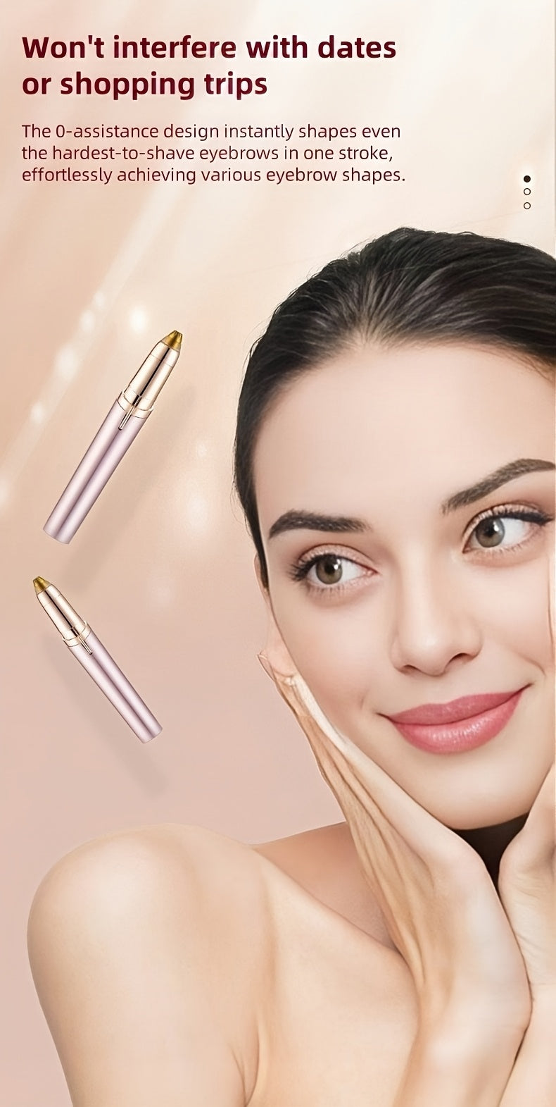 Electric Eyebrow Trimmer, Automatic, USB Charging, Rechargeable Lithium Battery 60mAh, Unscented, Abs Material, with Eyebrow Knife and Shaper (or Blade) for Women, Unisex Body Hair Remover