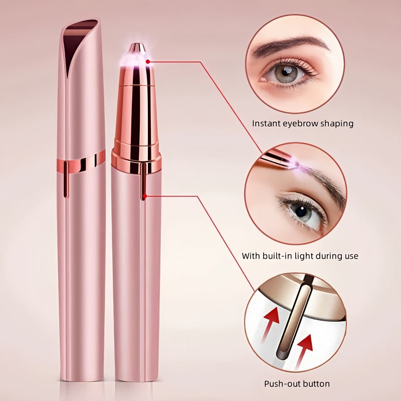 Electric Eyebrow Trimmer, Automatic, USB Charging, Rechargeable Lithium Battery 60mAh, Unscented, Abs Material, with Eyebrow Knife and Shaper (or Blade) for Women, Unisex Body Hair Remover