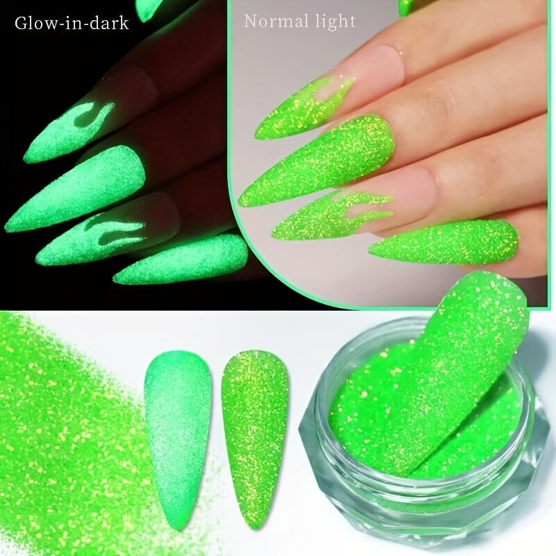 7-Piece Glow-in-the-Dark Nail Polish Set - Sparkling, Glittery, and Perfect for Nighttime Fun!