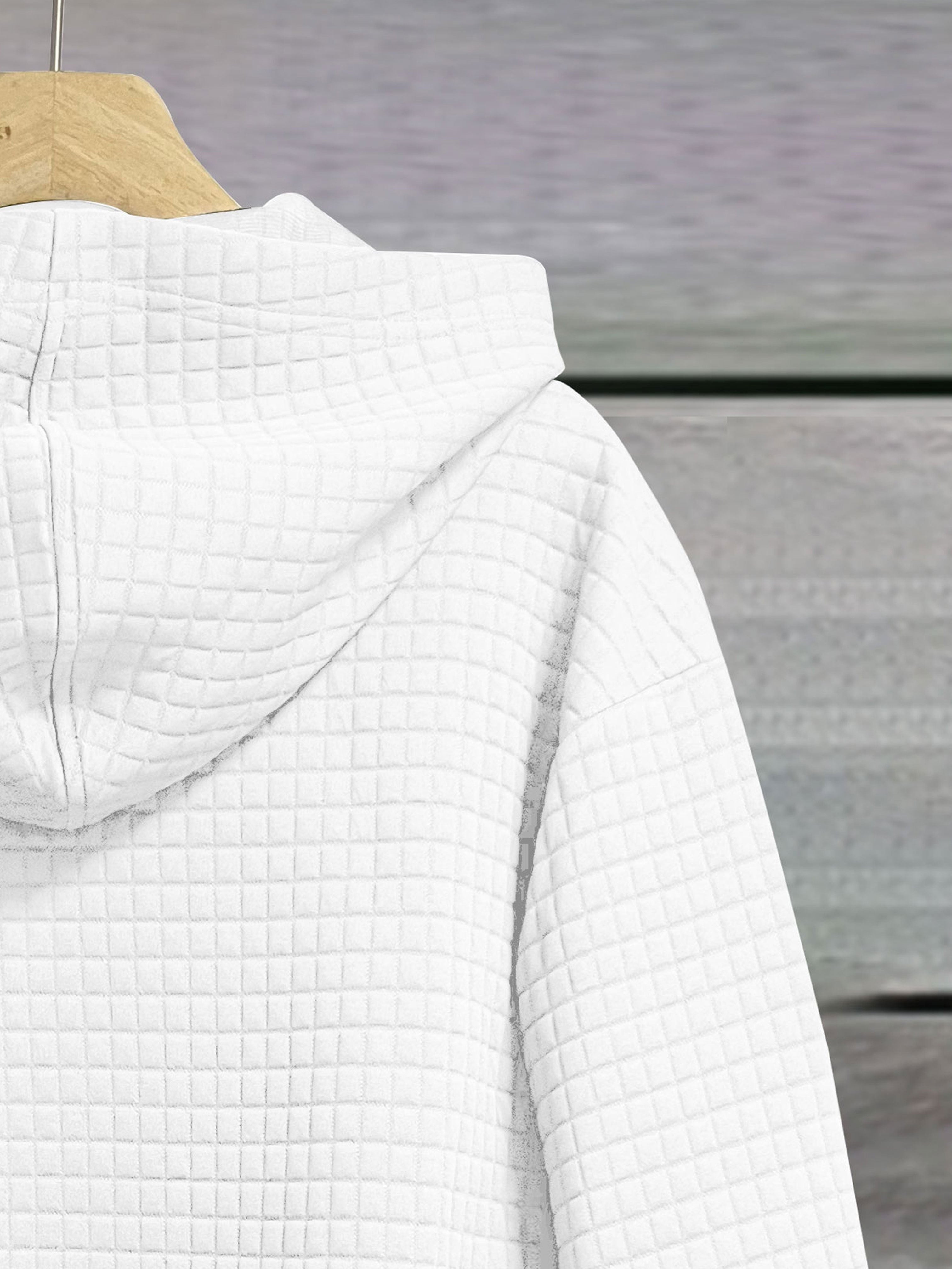 Women's Elegant Letter Print Hoodie - Long Sleeve Kangaroo Pocket Pullover, Soft White Fleece-Lined Winter Sweatshirt, Machine Washable Casual Top for Autumn & Winter, Sweater Hoodie