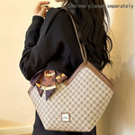 Timeless Chic - Niche Shoulder Bag with Fashion-Forward Scarf Accent - Versatile Classic Pattern Design for Womens Everyday Style