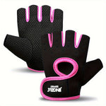 Breathable Sports Gloves with Silicone Non-Slip Palm Matrix, Half Finger Gym Fitness Gloves with Ventilated Back, Durable Polyester Hand Washable Fingerless Cycling Training Gloves - For Men & Women - Suitable for Cycling, Gy